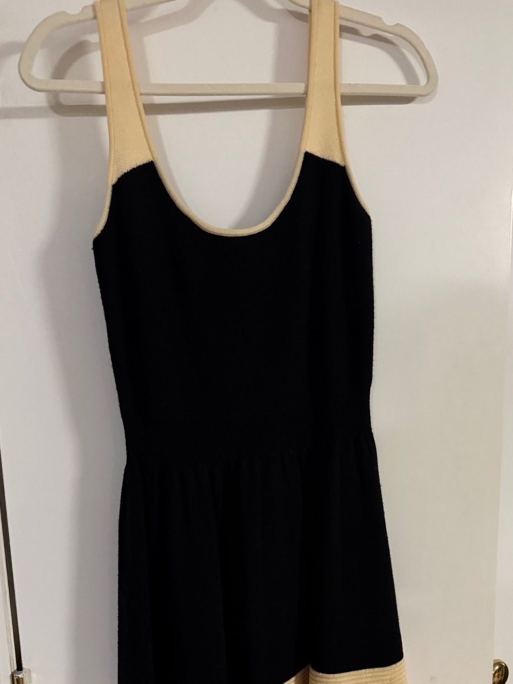 kate spade Black and Cream Sleeveless Fit-and-Flare Dress